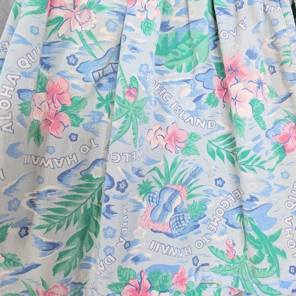 80s Vintage Denim Mini Skirt Hawaii Tropical Print Size 9/10 Juniors‎ Gitano - Picture 7 of 9